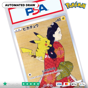 Pokémon PSA 10 PIKACHU Japanese Stamp (AUTO DRAW)